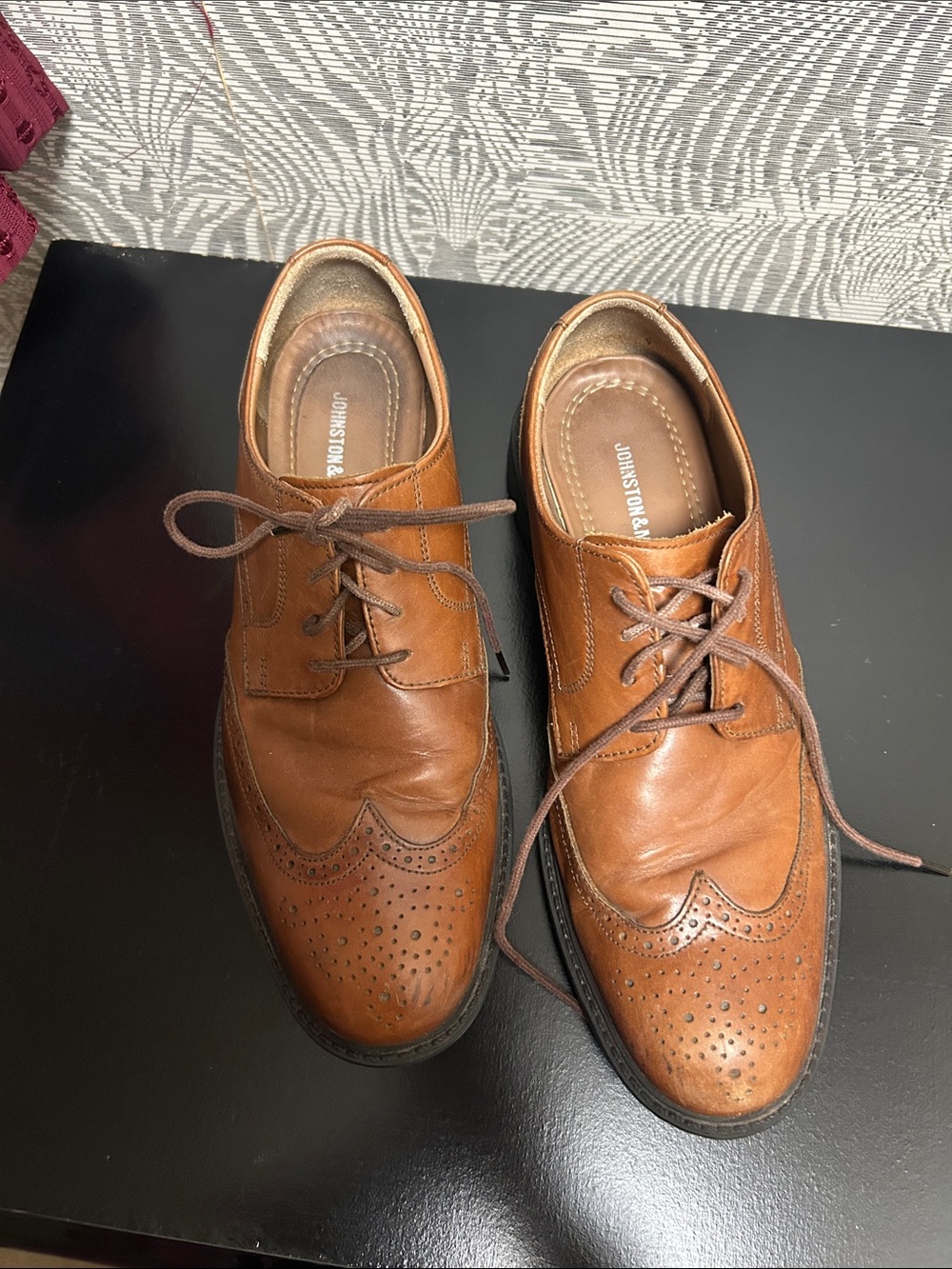 Johnston & Murphy Brown Leather Wingtip Derbys